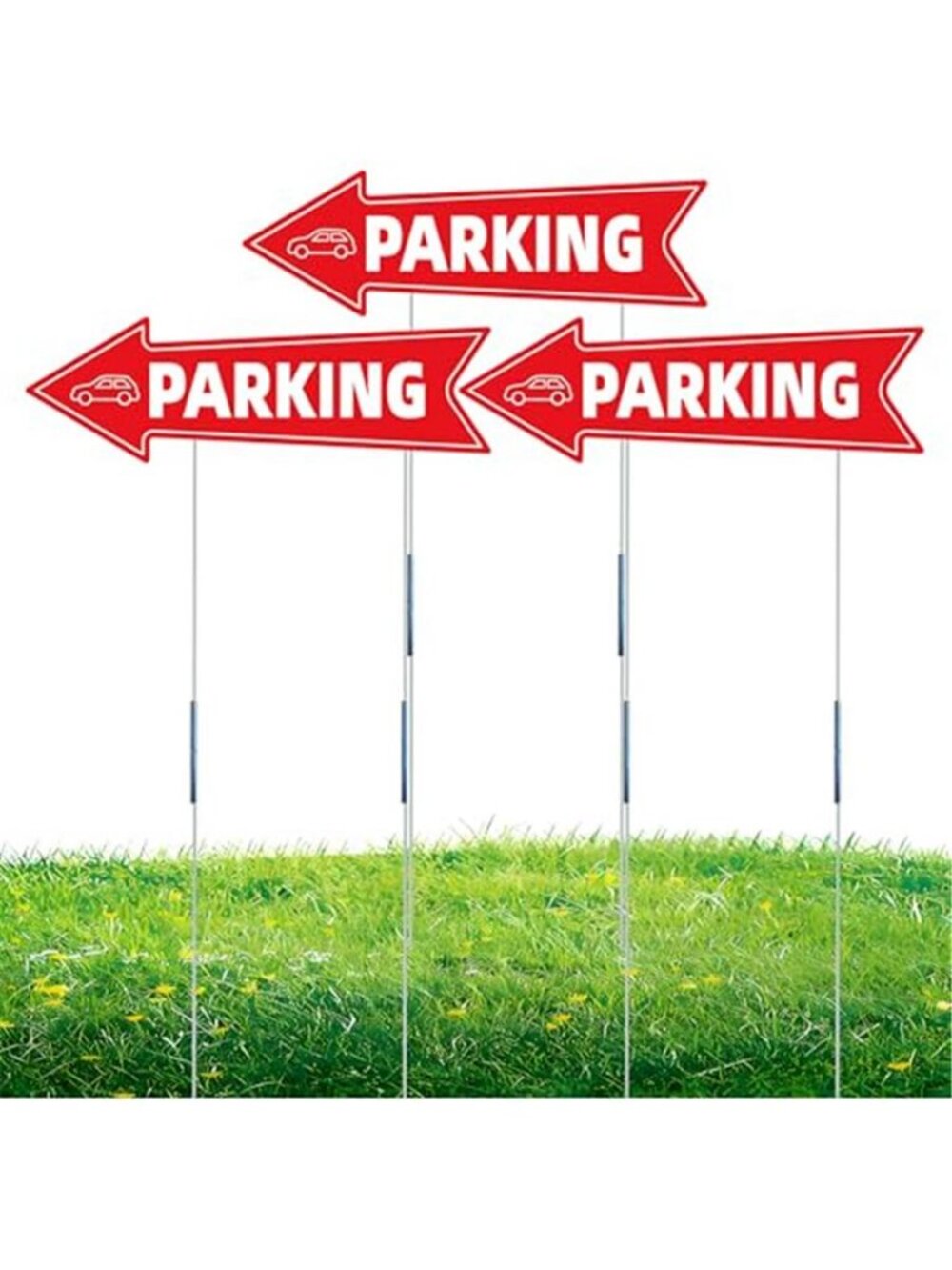 16 X 5 Inch Directional Parking Signs with Arrows - Durable Corrugated Plastic
